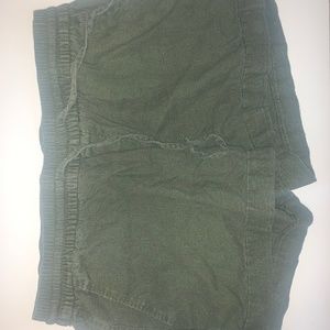 Green flowy shorts